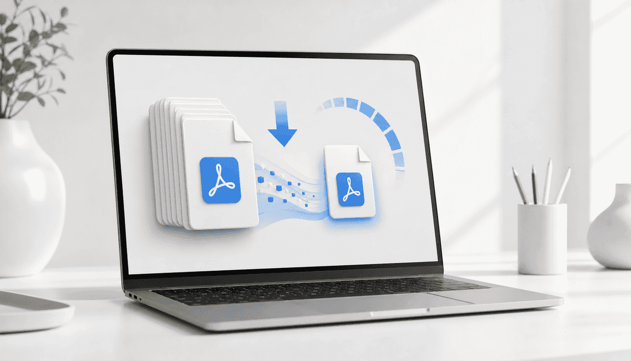 Démonstration de la compression PDF montrant la réduction de la taille du fichier