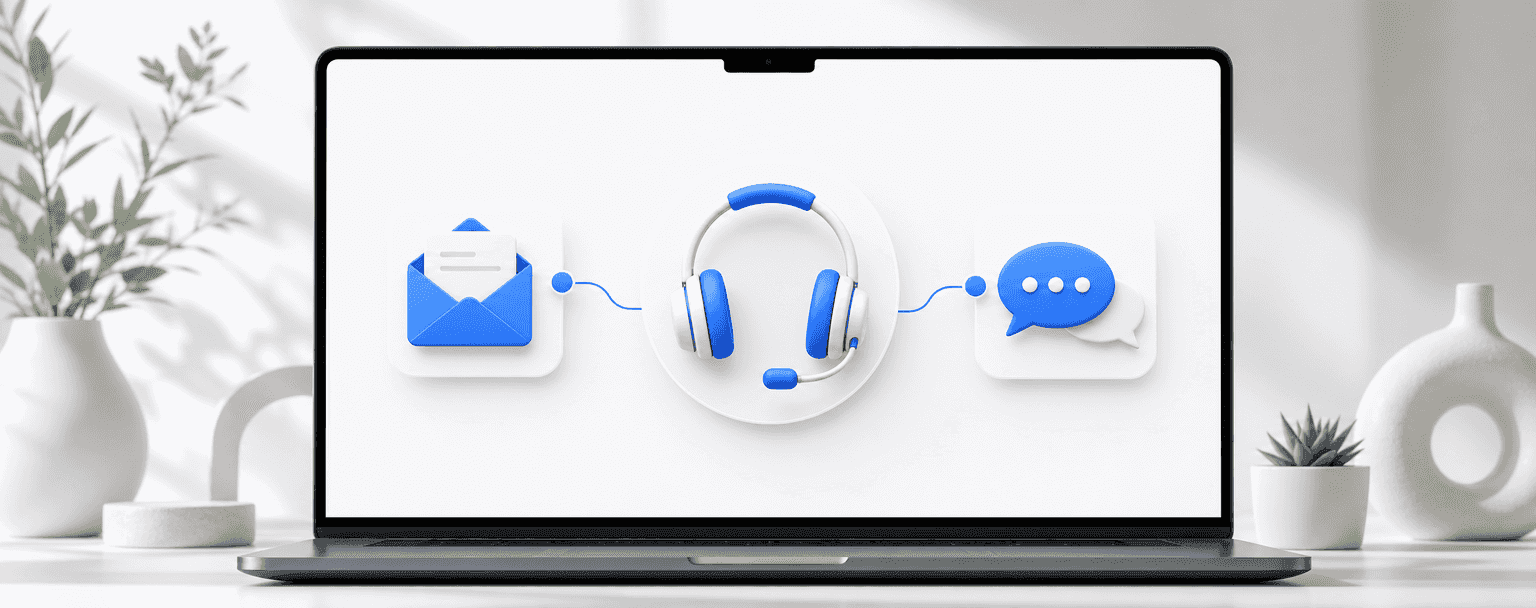 Illustration representing customer support and communication
