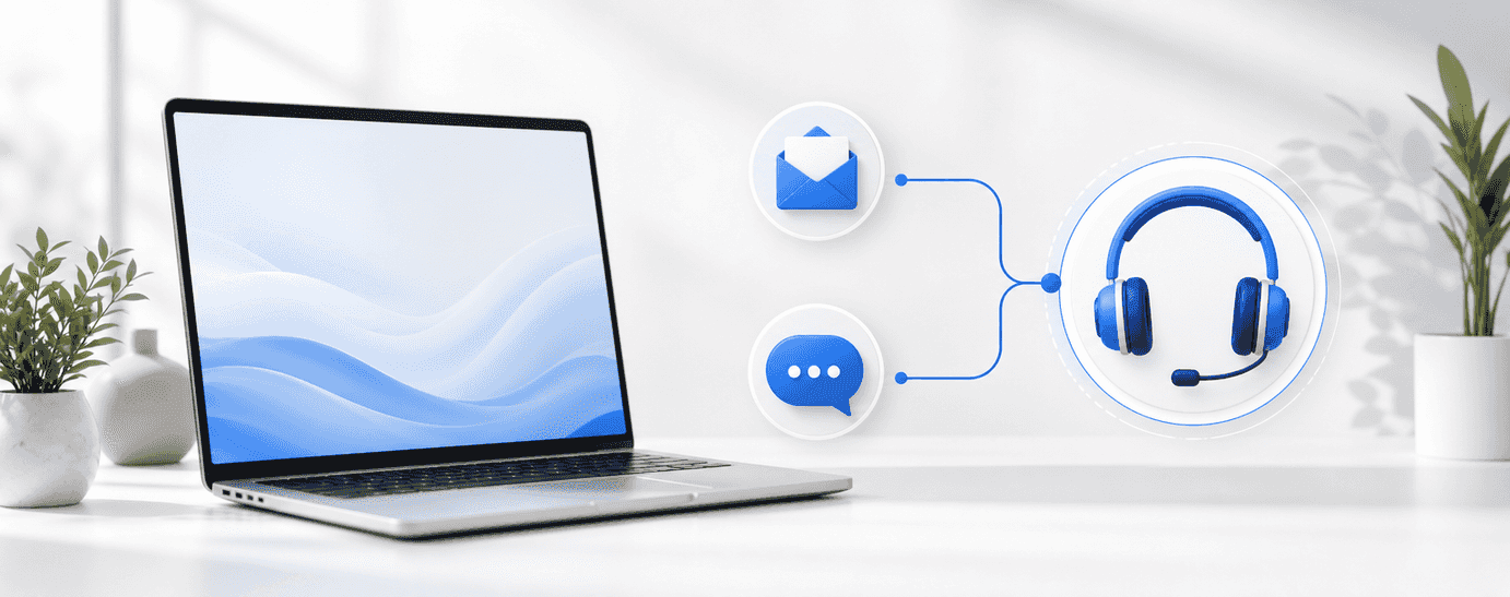 Illustration représentant le support client et la communication