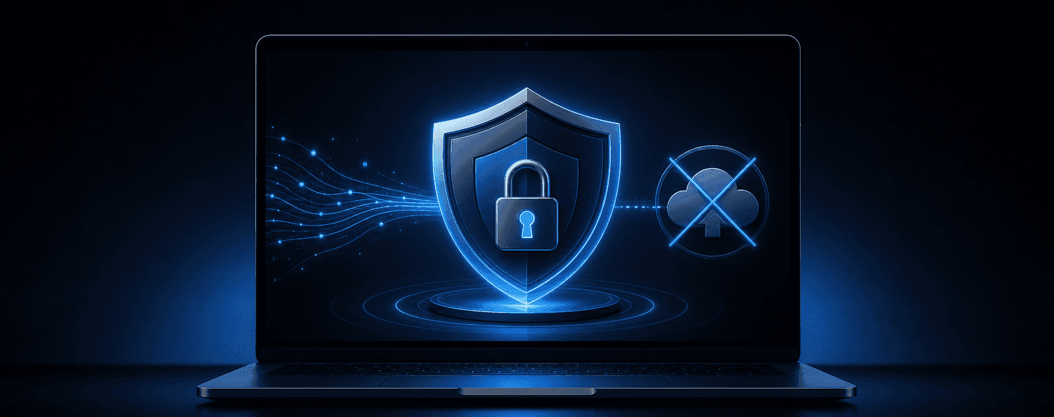 Illustration representing data privacy and local file processing