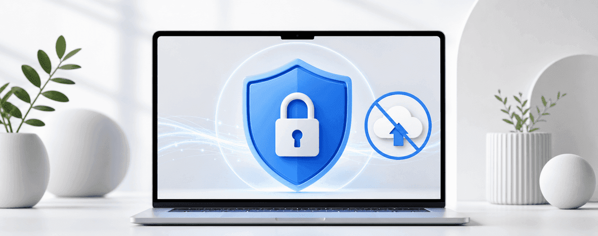 Illustration representing data privacy and local file processing
