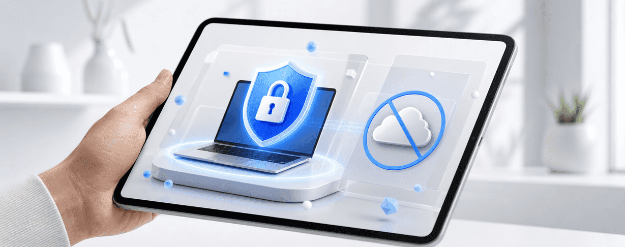 Ilustración que representa la privacidad de datos y el procesamiento local de archivos